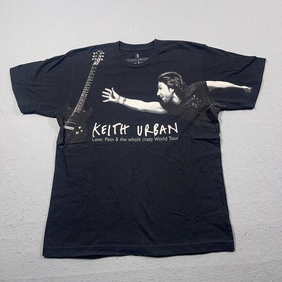 Keith Urban Shirt Medium World Tour 2007 Concert Country Music‎ Black Graphic - Picture 1 of 8